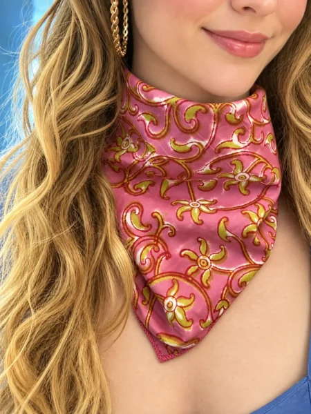 Pink Floral Bandana Square 50 x 50 cm