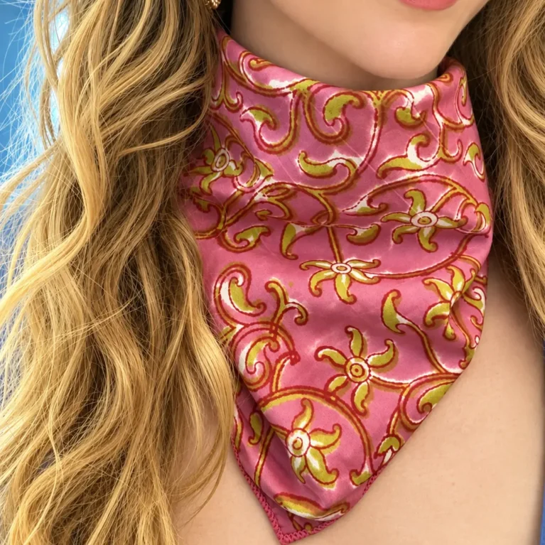 Pink Floral Bandana Square 50 x 50 cm