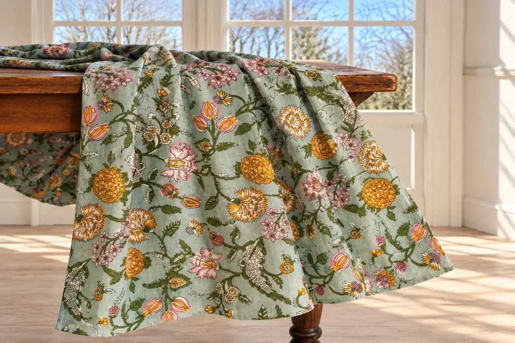 Block printed cloth, maison neela