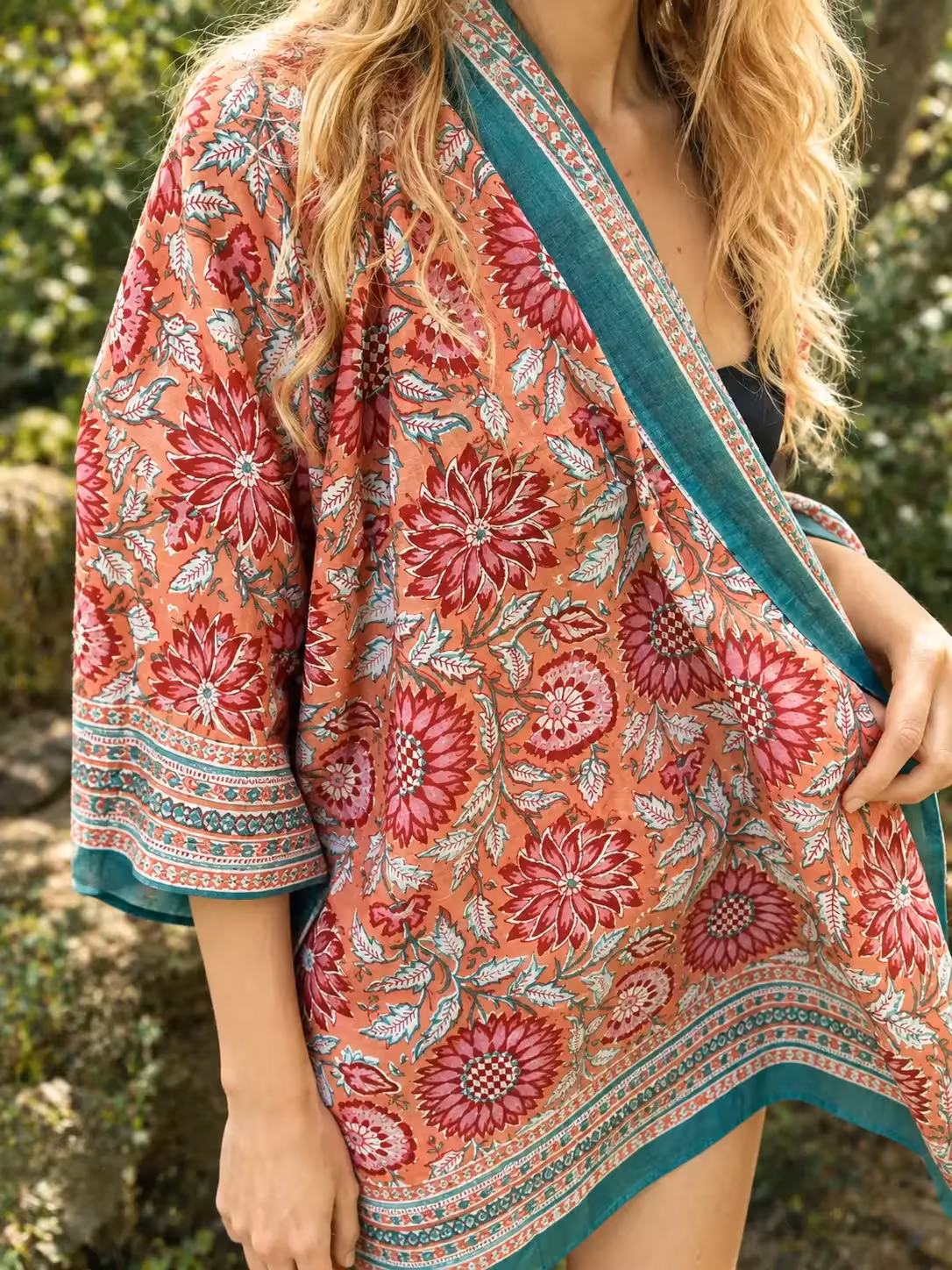 Flower Pareo, block Print Maison Neela