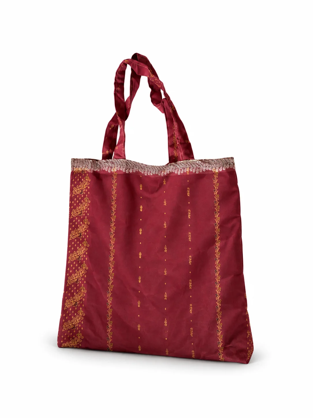 Handmade recycled saree Bag pink Maison Neela