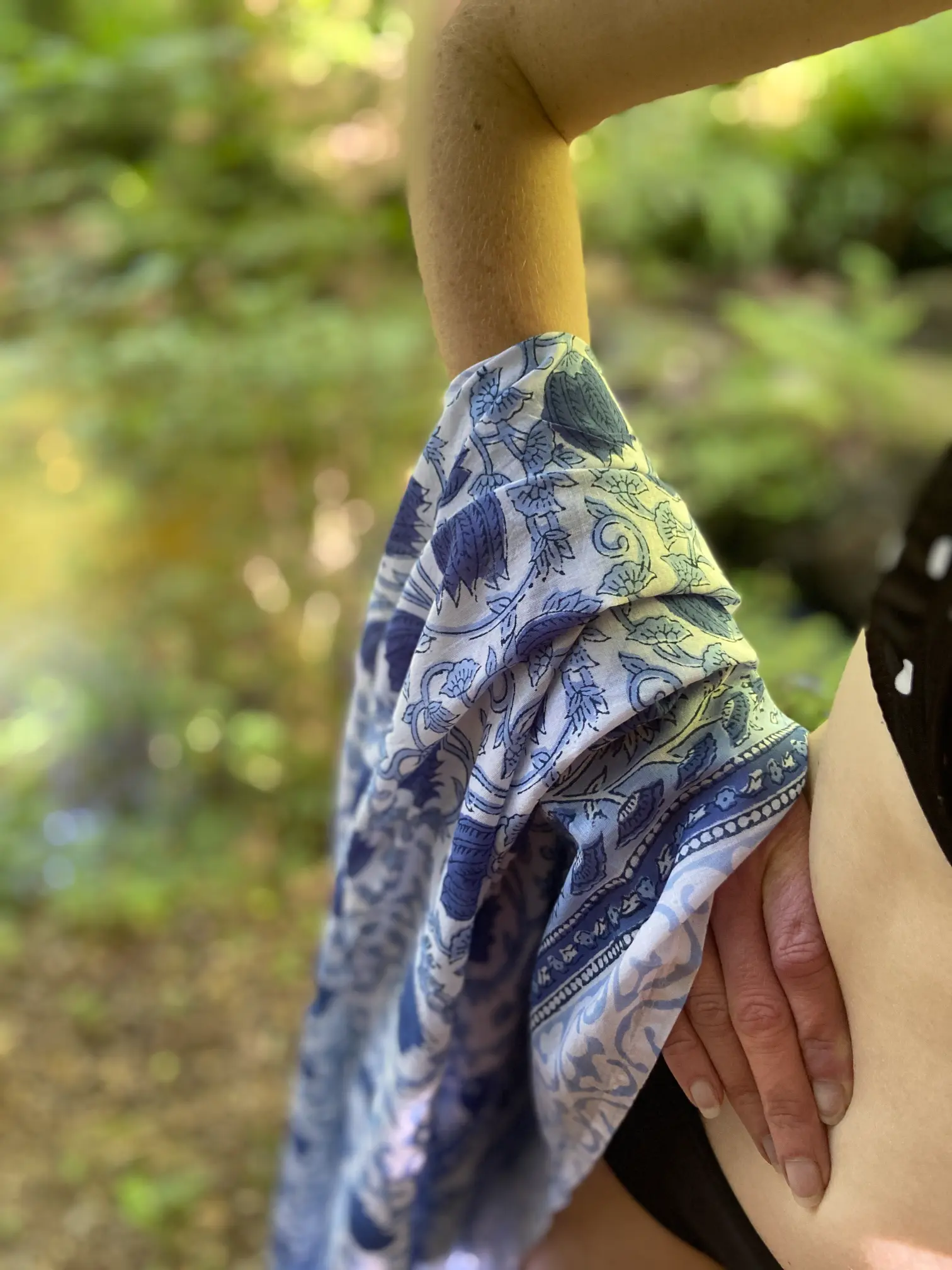 Hand Blockprinted Blue Cotton Pareo maison Neela