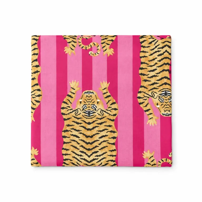 Pink Tiger Print Pareo Scarf – Women's Boho Beach Wrap | Maison Neela