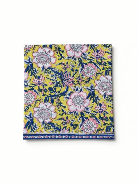 Yellow Floral Print Pareo Scarf – Women's Boho Beach Wrap | Maison Neela