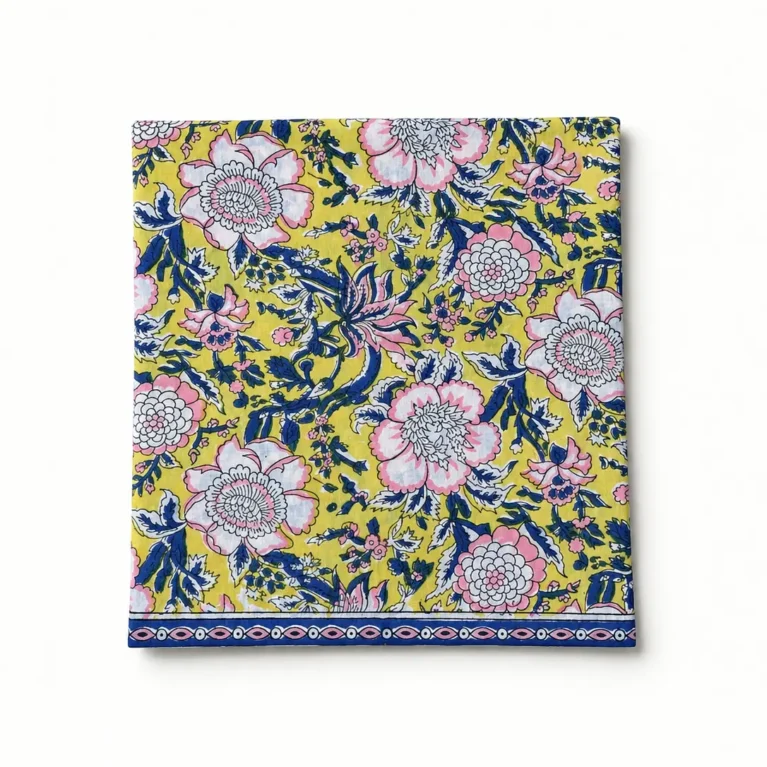 Yellow Floral Print Pareo Scarf – Women's Boho Beach Wrap | Maison Neela